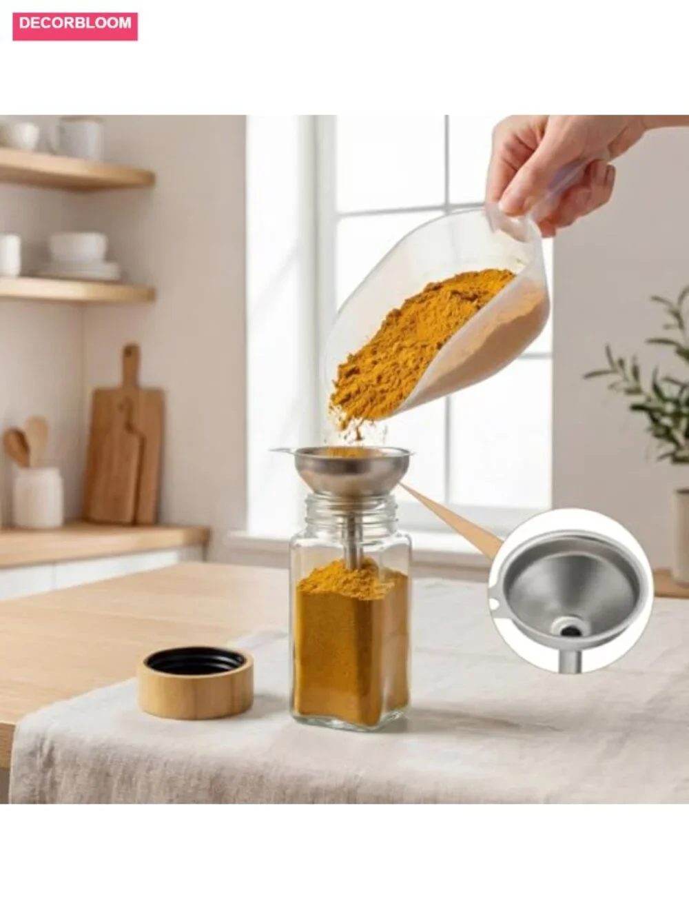 6pcs 4oz Glass Spice Jars with Shaker Lids, Labels, Funnel